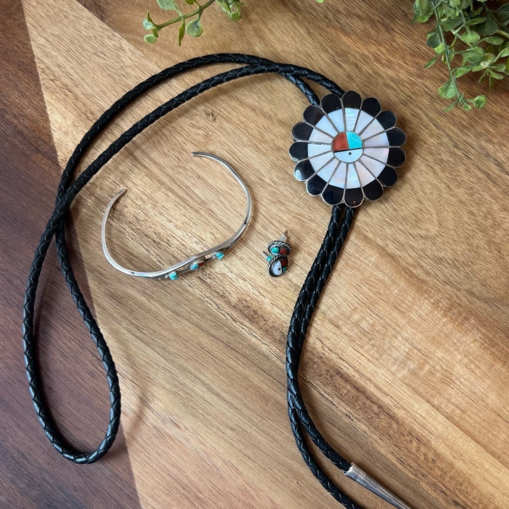 Vintage Bolo Tie Bracelet and earrings lot
